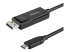 StarTech 3ft (1m) USB C to DisplayPort 1.2 Cable 4K 60Hz, Bidirectional DP to USB-C or USB-C to DP Reversible Video Adapter Cable, HBR2/HDR, USB Type C/Thunderbolt 3 Monitor Cable - Høyre vinkel
